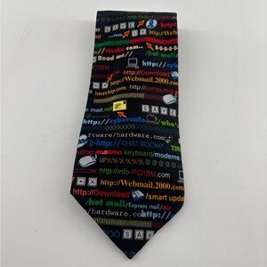 Addiction Novelty Men’s Classic Length Tie IT Computer Lingo 100% Polyester